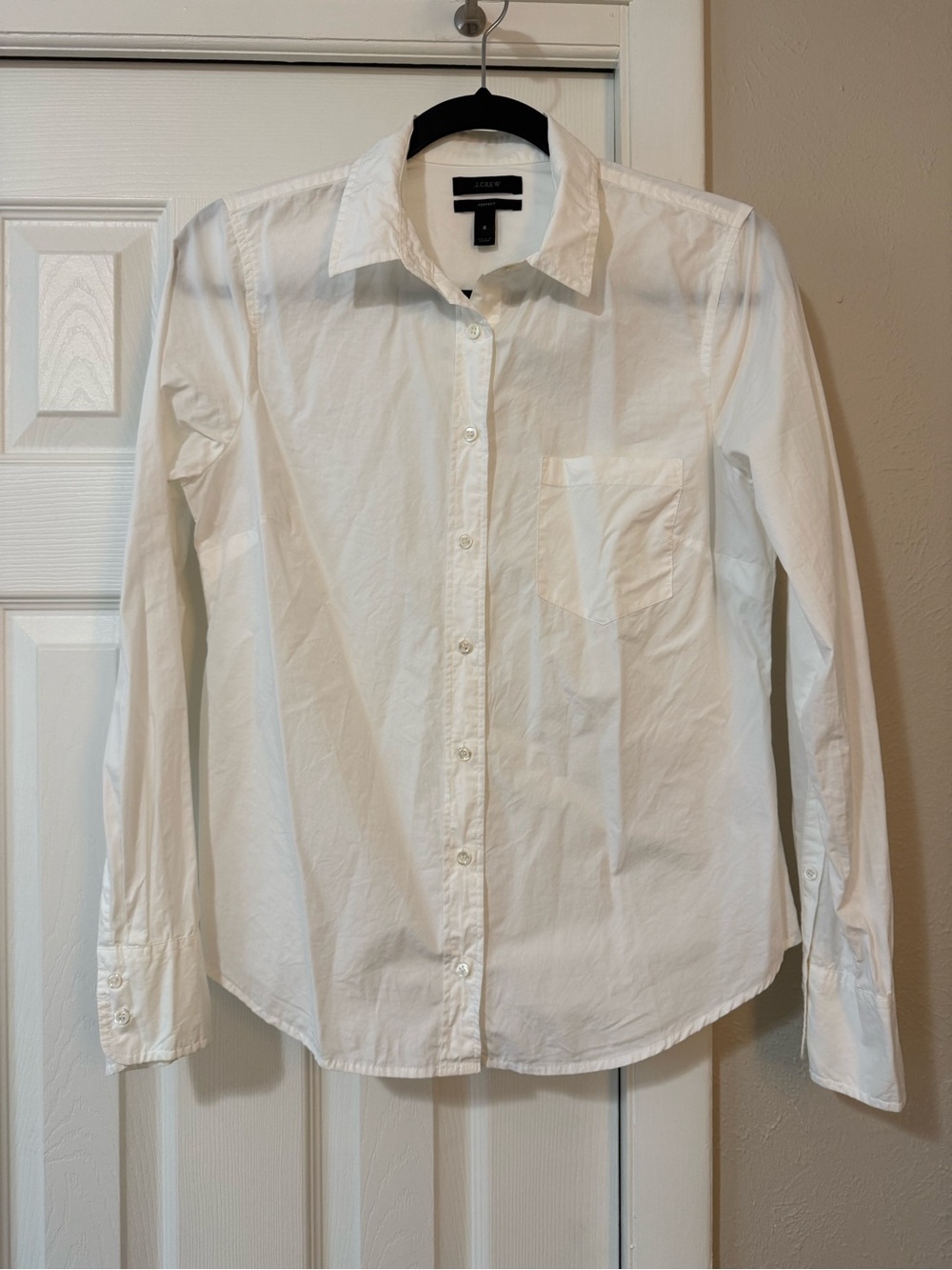 J.Crew Women’s Perfect Fit Cotton Shirt size 6 White